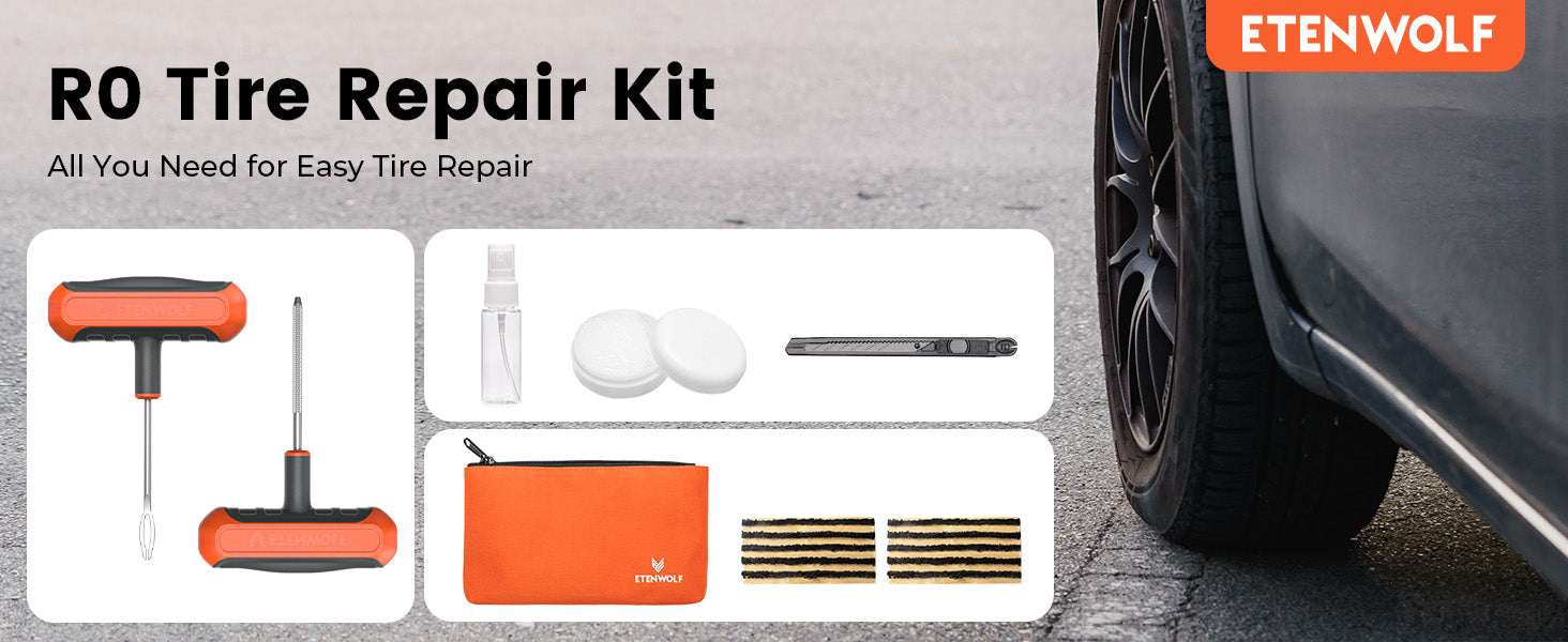 ETENWOLF Flat Tire Repair Kit with Plugs 16 Pcs