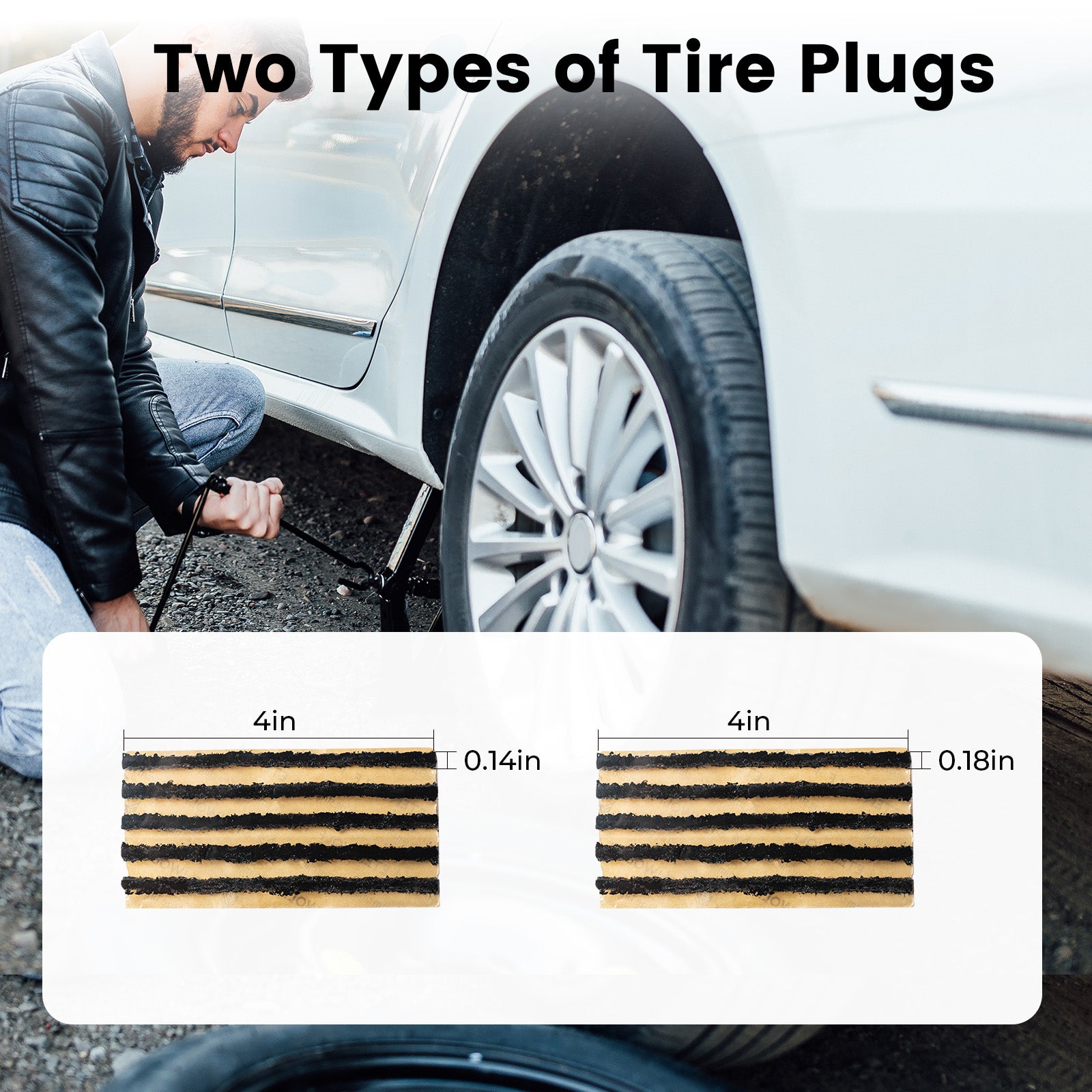 ETENWOLF Flat Tire Repair Kit with Plugs 16 Pcs