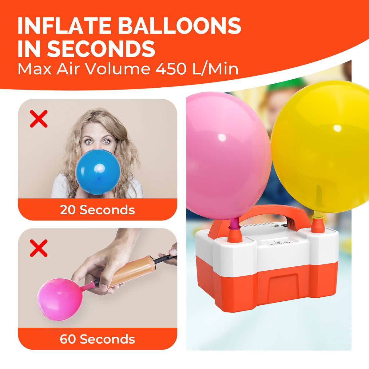 ETENWOLF P400 Balloon Pump Electric for Balloons (450L/min)