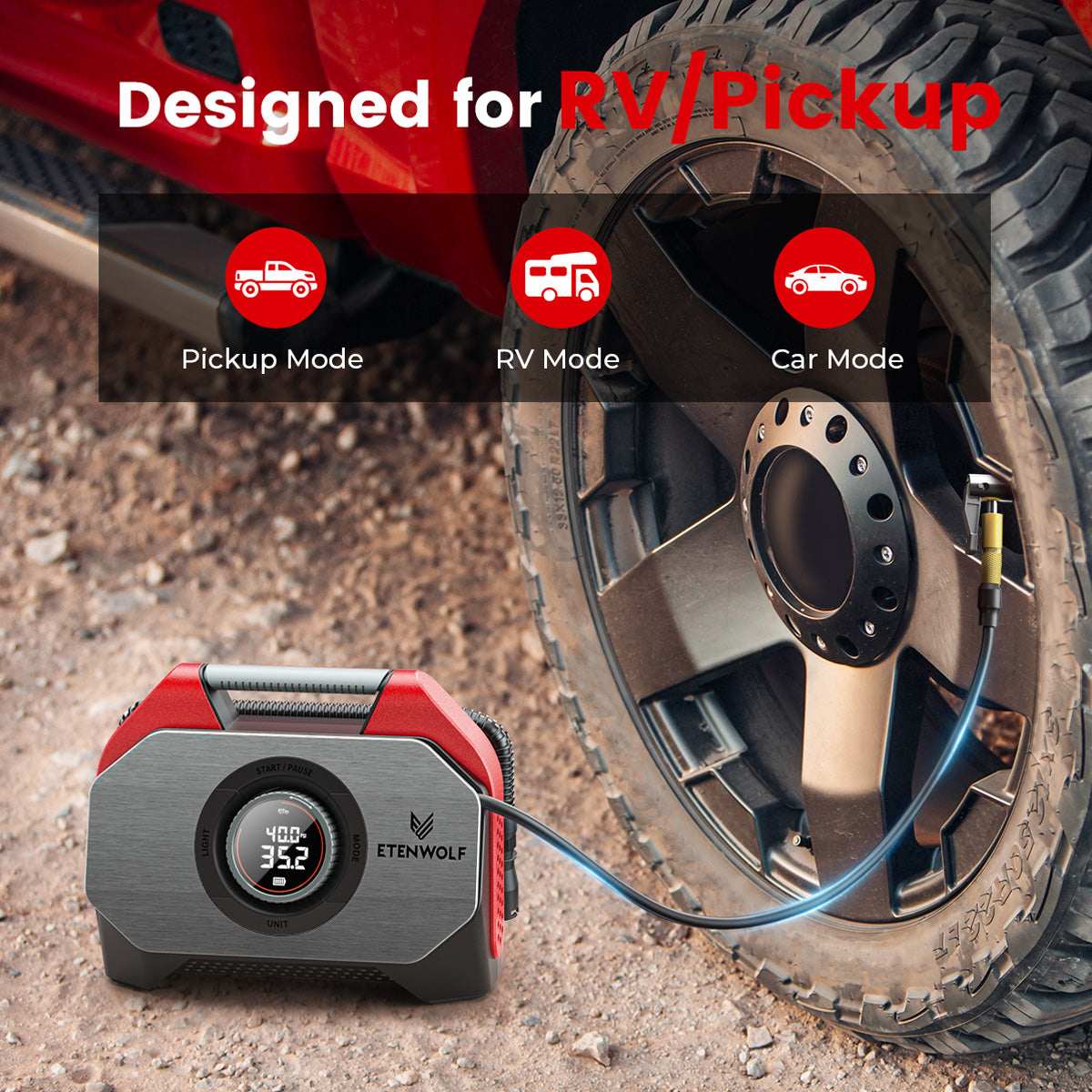 ETENWOLF Vortex S6 SE Heavy Duty Cordless Tire Inflator Air Compressor
