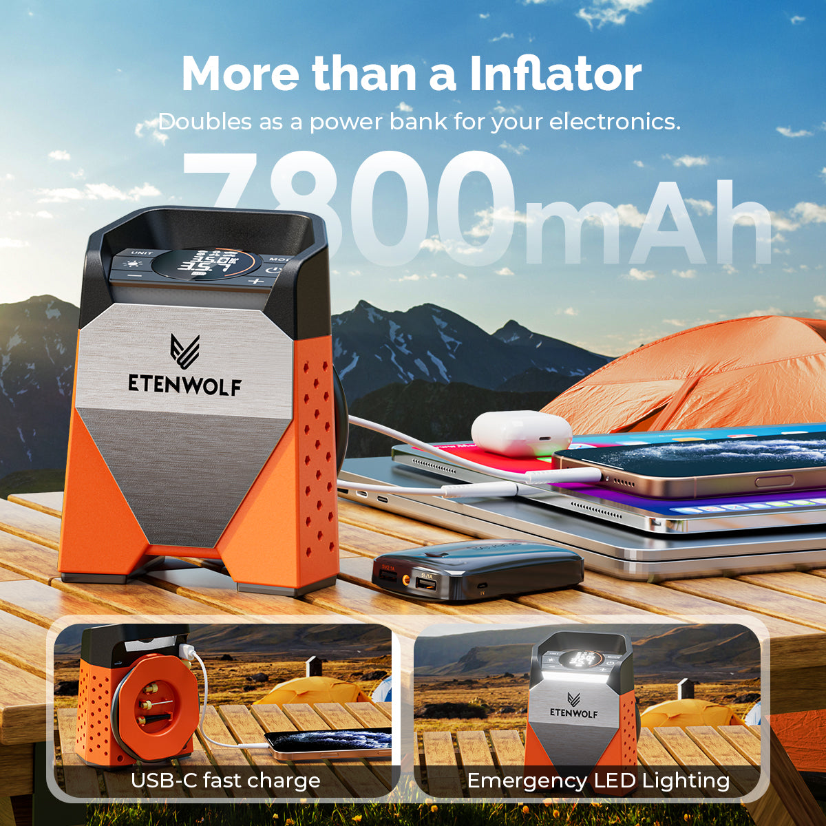ETENWOLF Zephyr S3 Heavy Duty Tire Inflator Air Compressor