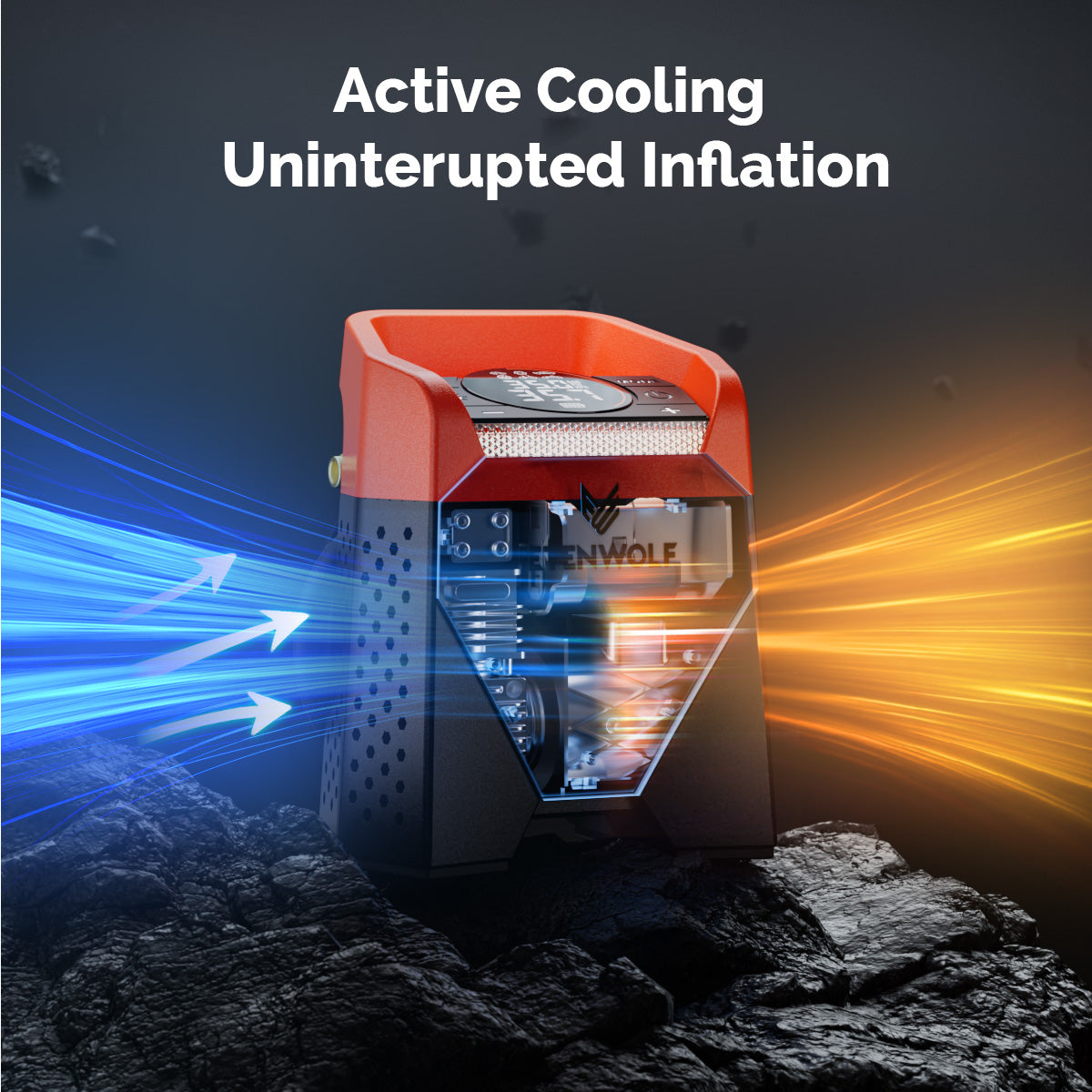 ETENWOLF Zephyr S5 Heavy Duty Tire Inflator Air Compressor (active cooling uninterupted inflation)