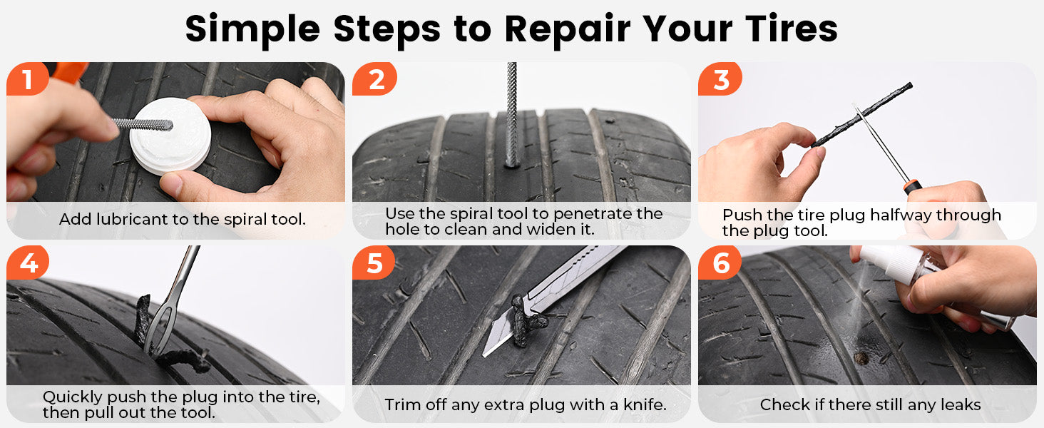 ETENWOLF Flat Tire Repair Kit with Plugs 16 Pcs