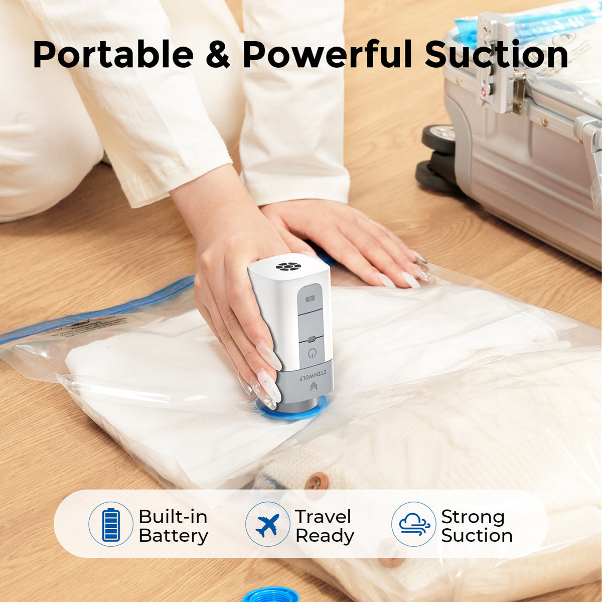 ETENWOLF Vacuum Storage Bags with Rechargeable Wireless Pump