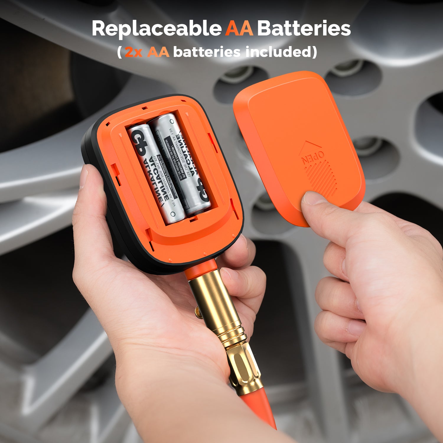 Replaceable AA Batteries (2x AA batteries included)