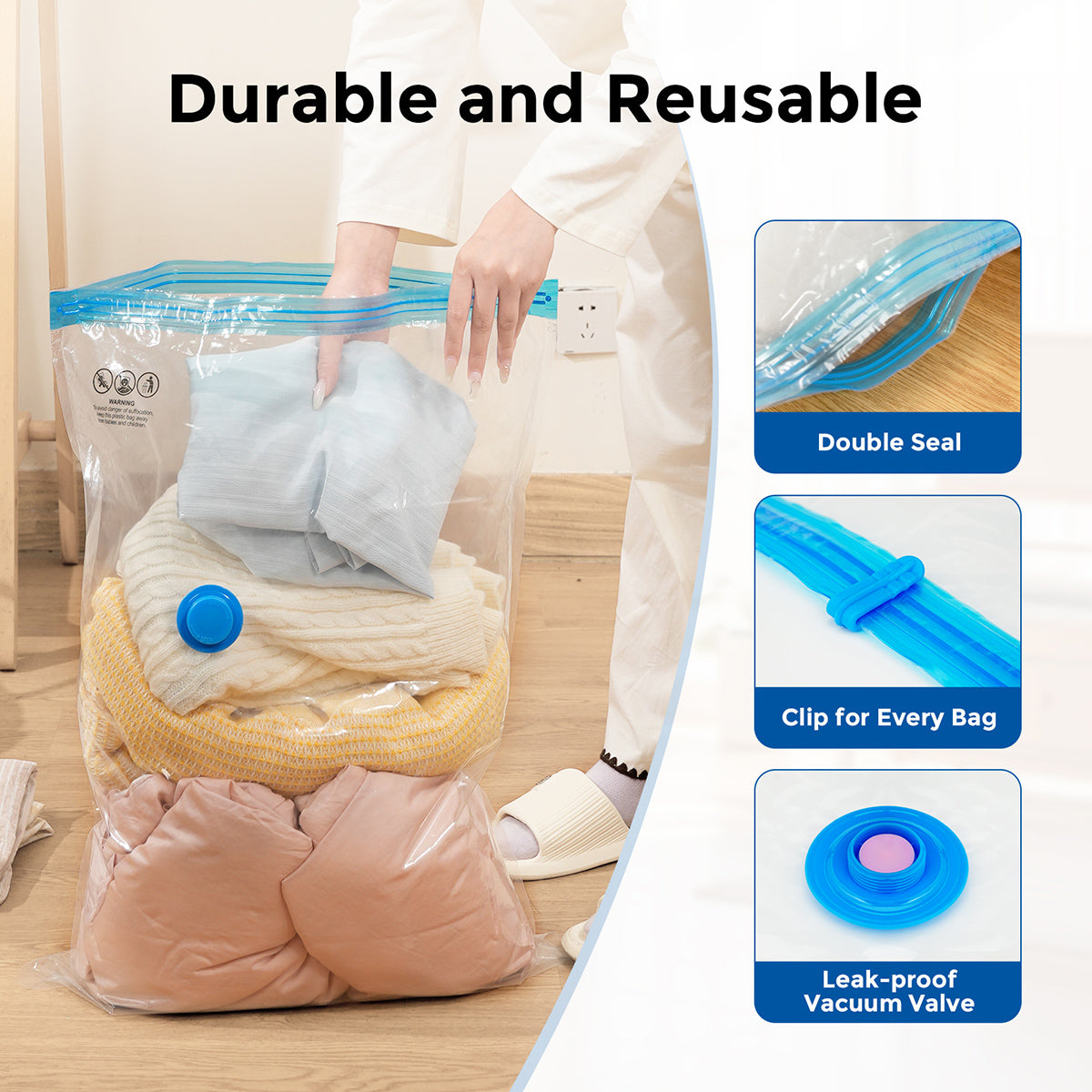 ETENWOLF Vacuum Storage Bags with Rechargeable Wireless Pump