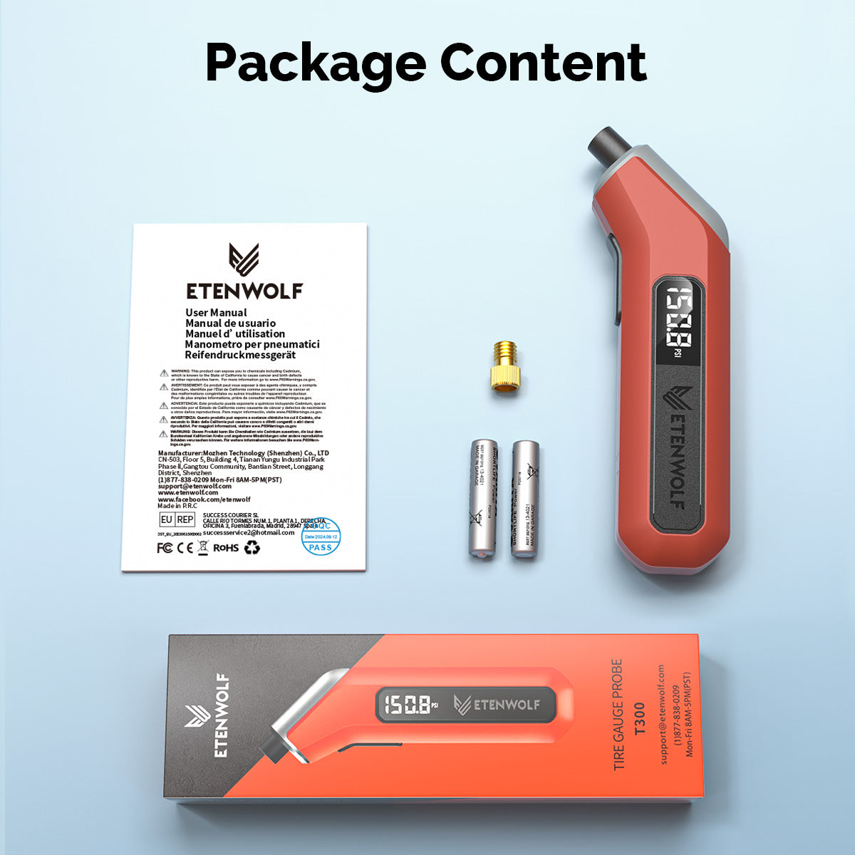 ETENWOLF T300 Plus Digital Tire Pressure Gauge