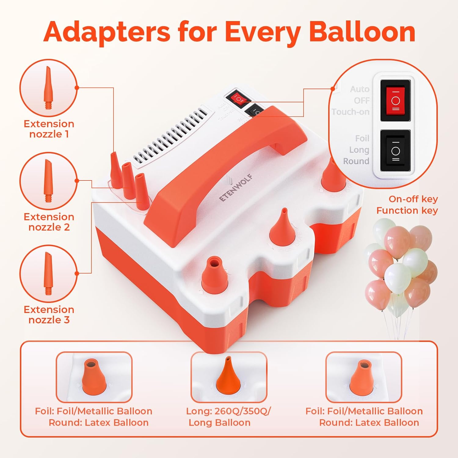 ETENWOLF P600 Balloon Pump Electric for Balloons