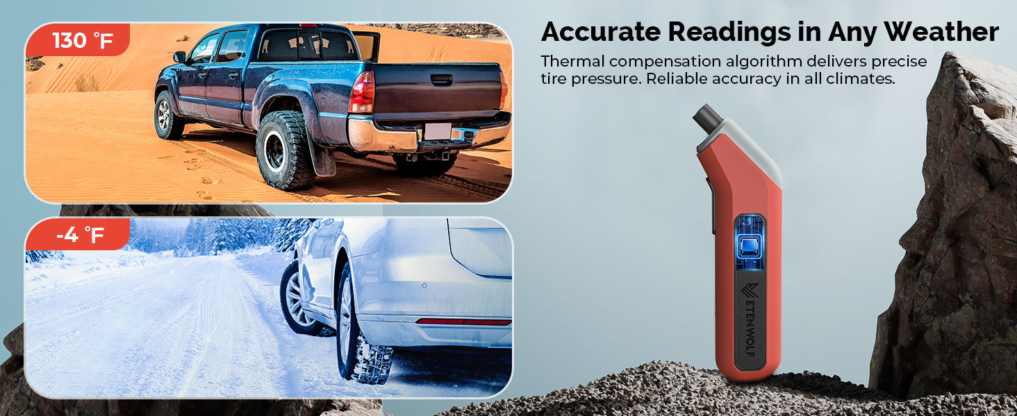 ETENWOLF T300 Digital Tire Pressure Gauge (±1 PSI)