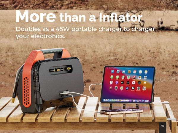 ETENWOLF Vortex S6 Heavy Duty Tire Inflator Air Compressor charger electronics