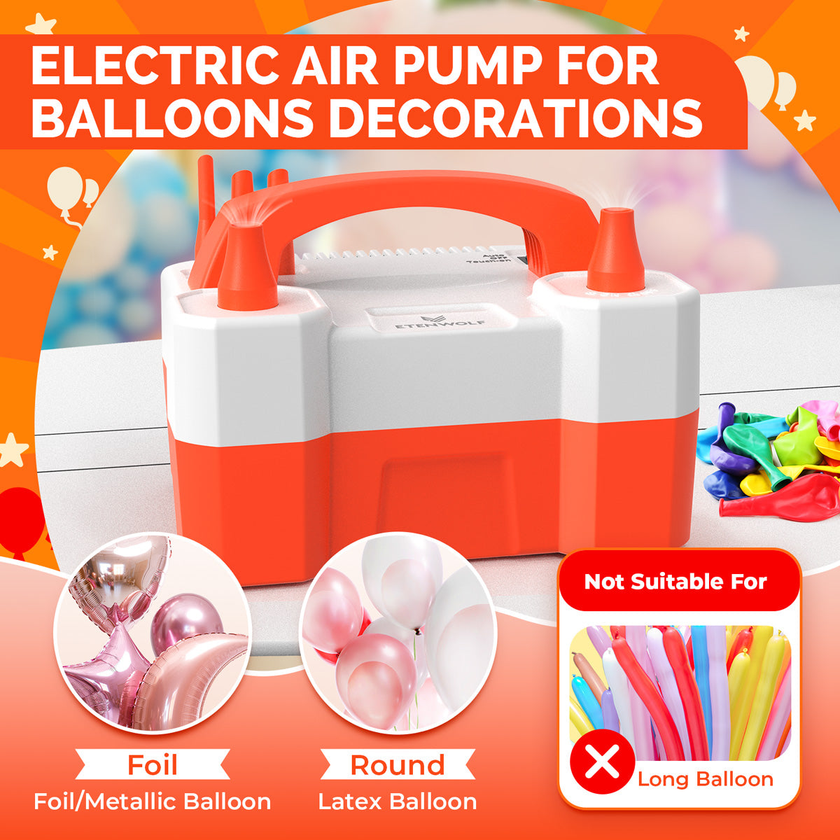 ETENWOLF P400 Balloon Pump Electric for Balloons