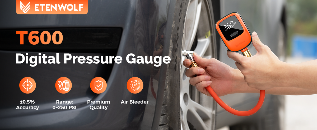 T600 Digital Pressure Gauge, ±0.5% Accuracy, Range: 0~250 PSI, Premium Quality, Air Bleeder.