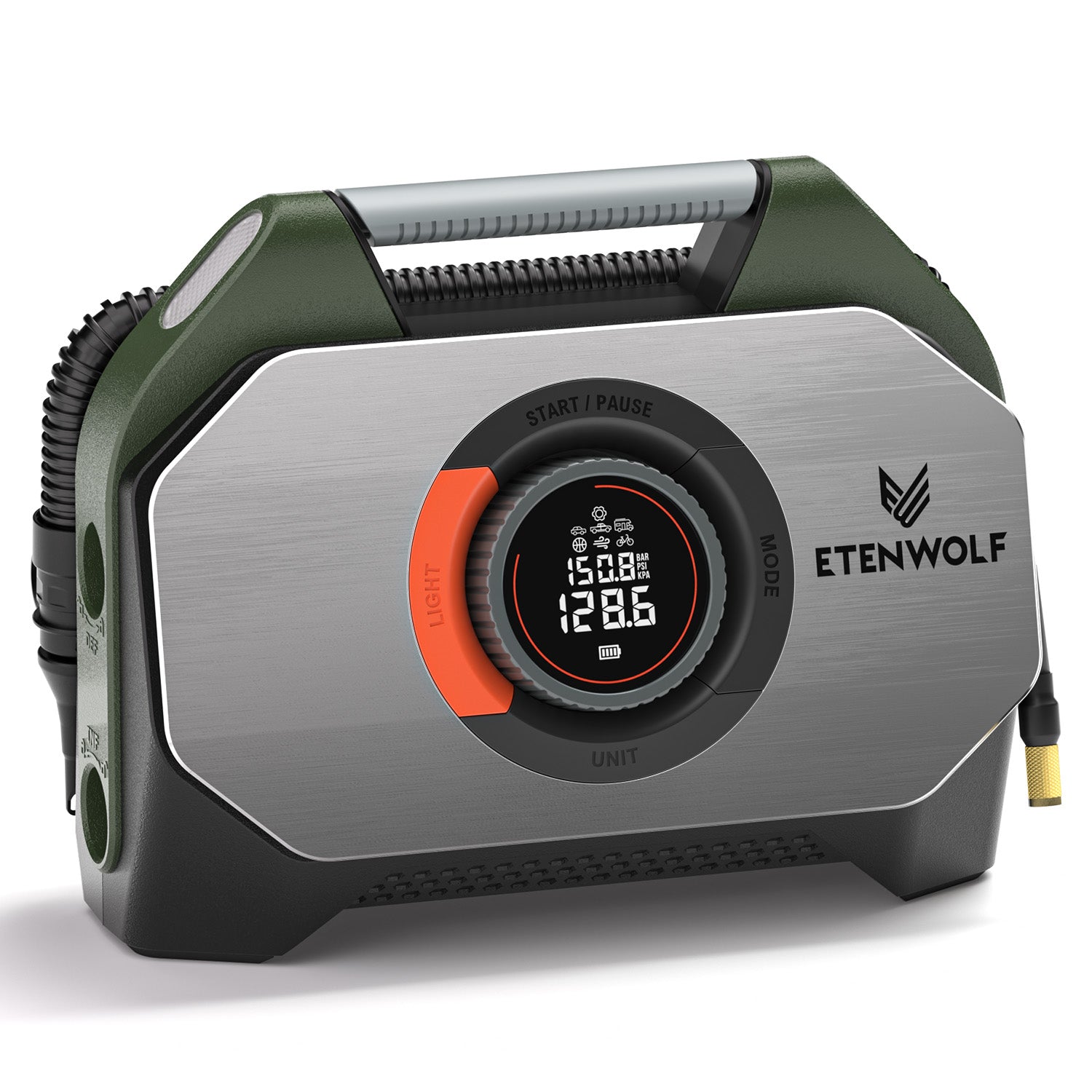 ETENWOLF Vortex S7 Heavy Duty Tire Inflator Air Compressor (38,400 mAh Battery)