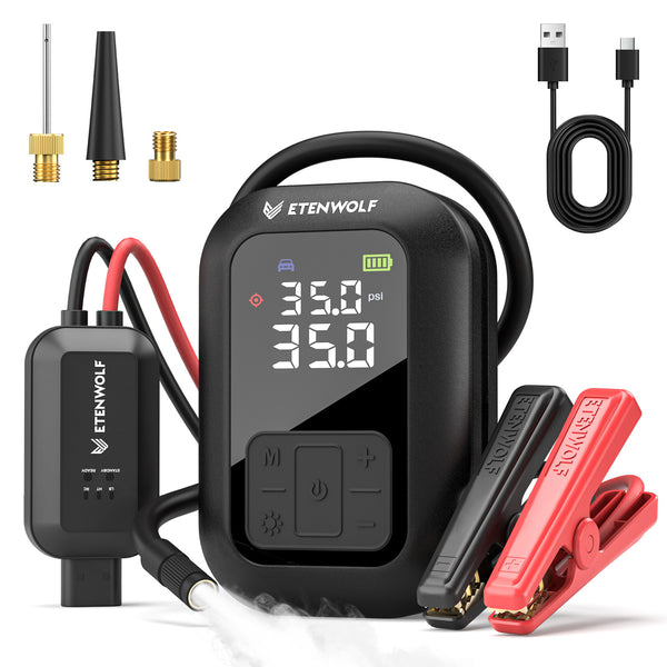 ETENWOLF X5 PRO MAX Jump Starter with Air Compressor (Black)