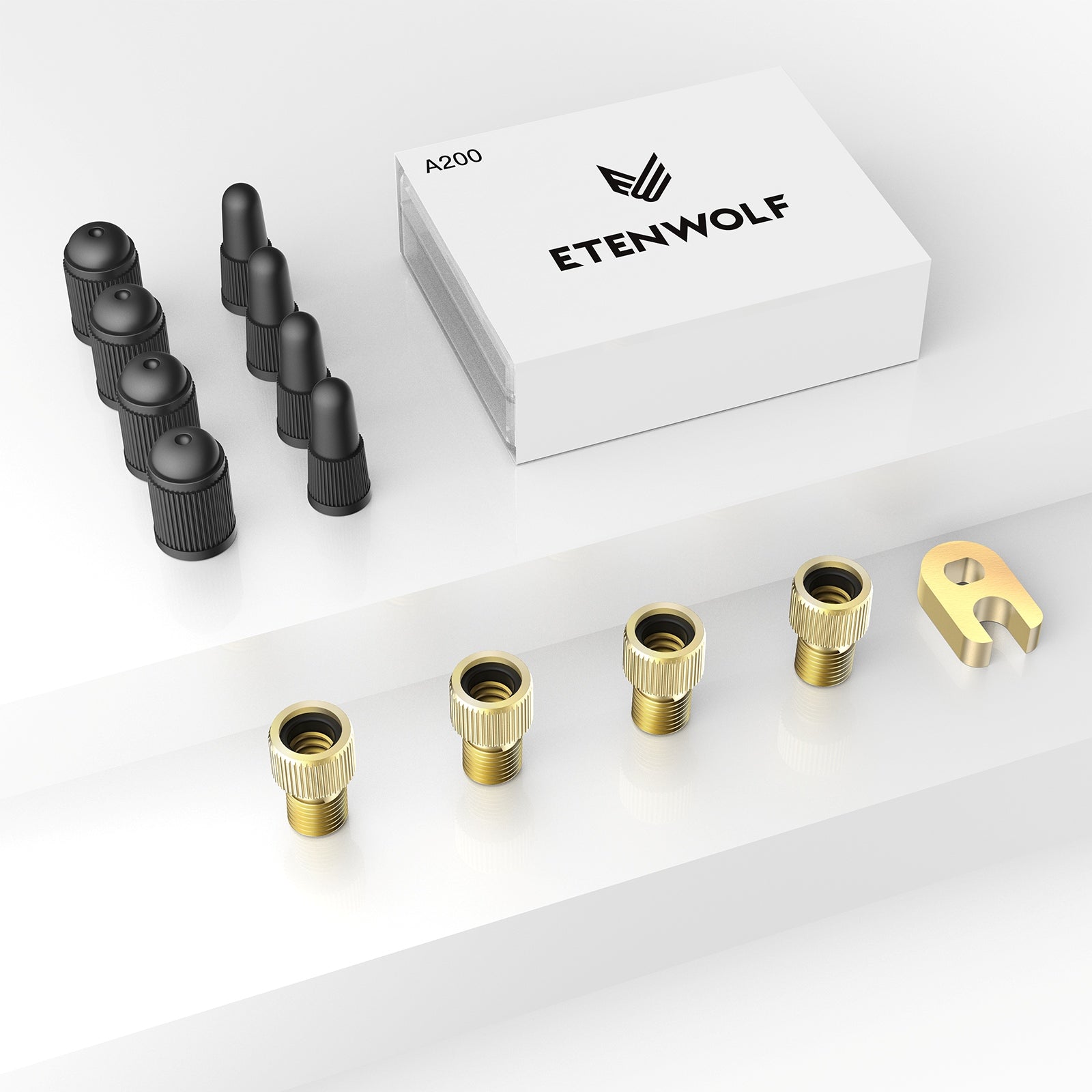 ETENWOLF Brass Presta Valve Adapter 4 Pack (Convert Presta to Schrader Valve Adaptor)
