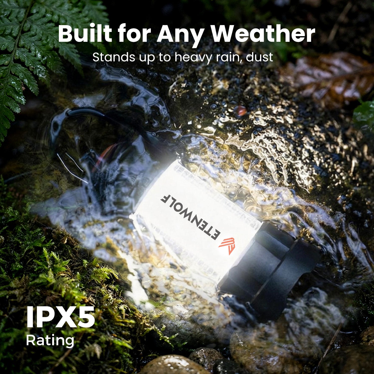 Built for Any Weather, Stands up to heavy rain, dust. IPX5 Rating.