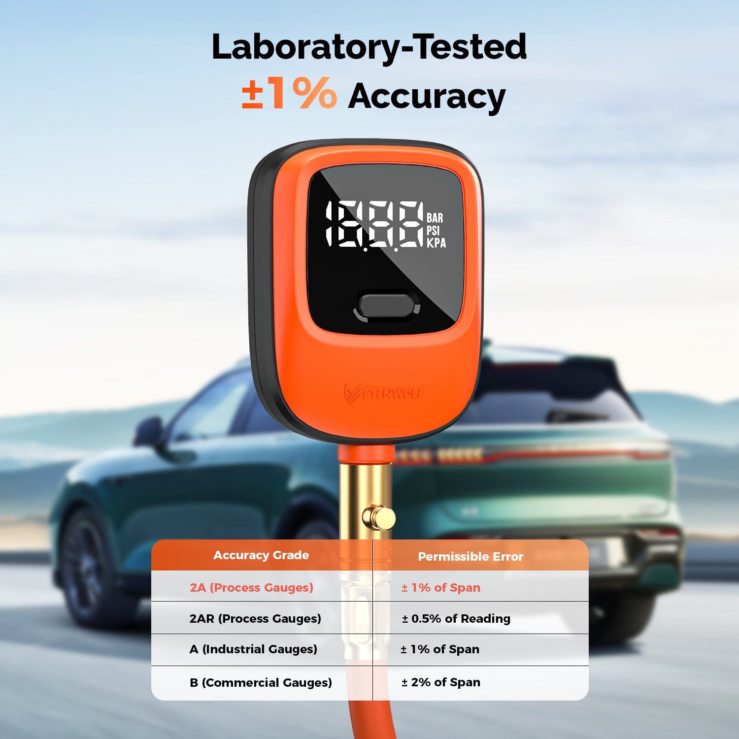 ETENWOLF T600 Digital Tire Pressure Gauge 0-250 PSI