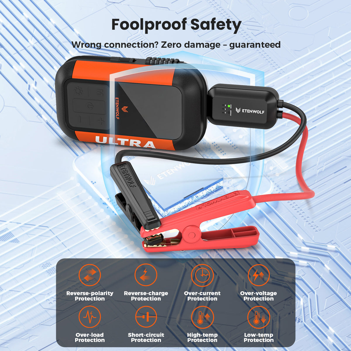 ETENWOLF X6 PRO MAX Jump Starter with Air Compressor (3000A)