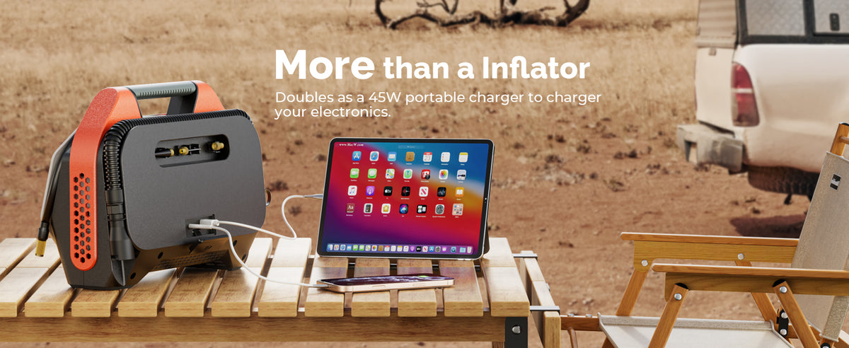 ETENWOLF Vortex S6 Heavy Duty Tire Inflator Air Compressor charger electronics