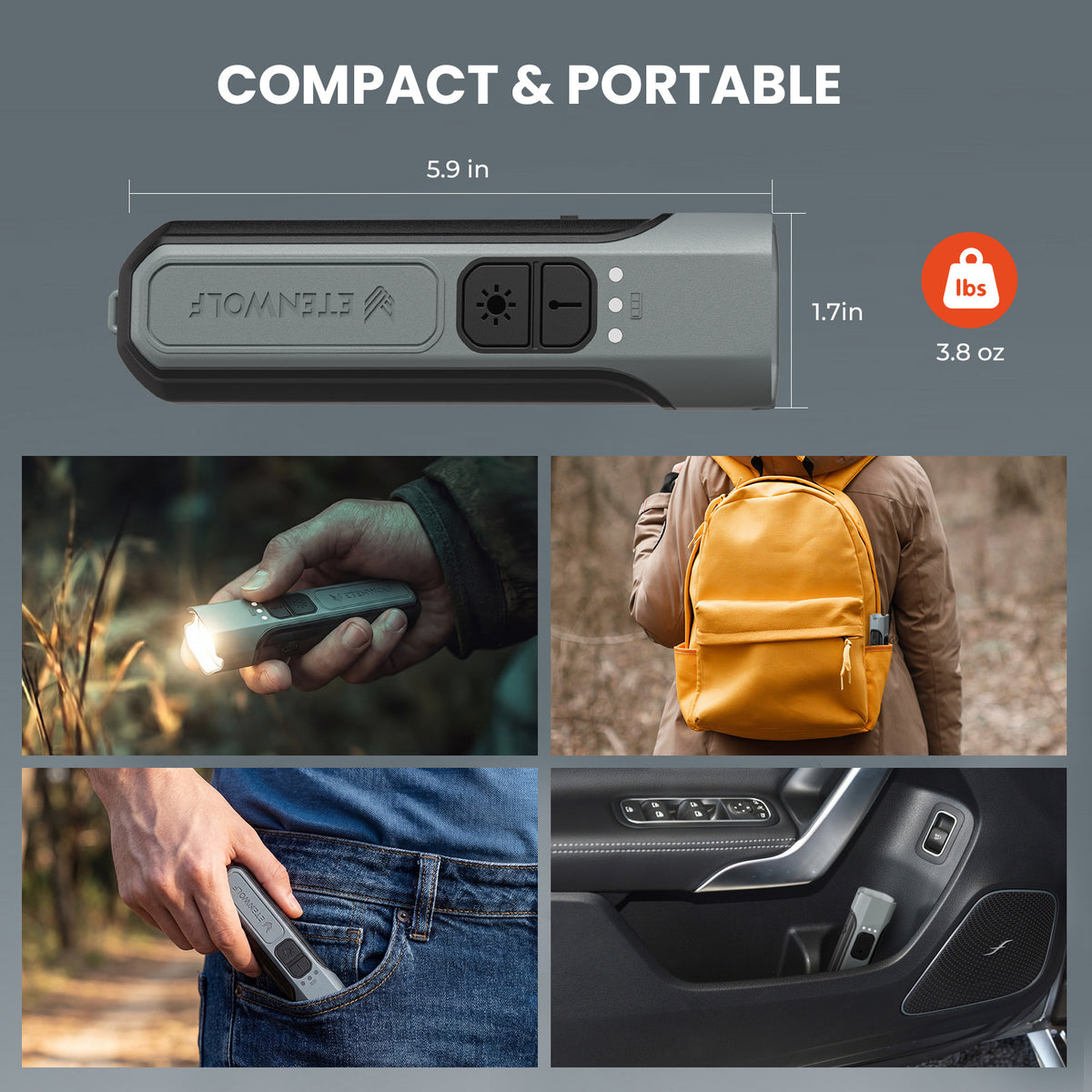 ETENWOLF L2 Rechargeable LED Flashlight