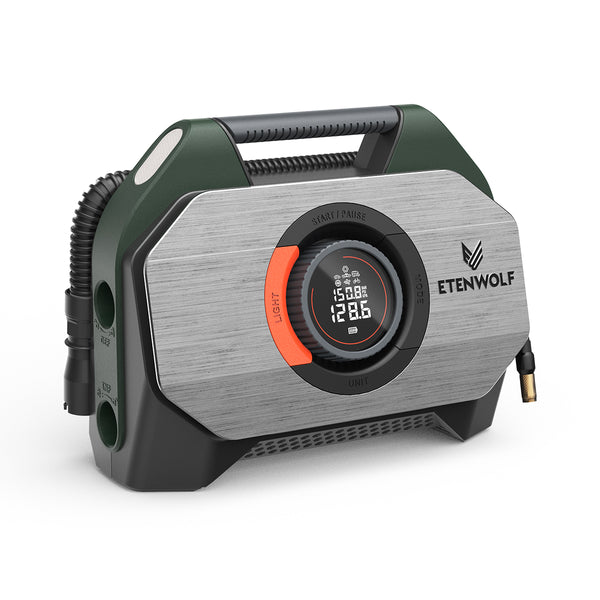 ETENWOLF Vortex S7 Heavy Duty Tire Inflator Air Compressor (38,400 mAh Battery)